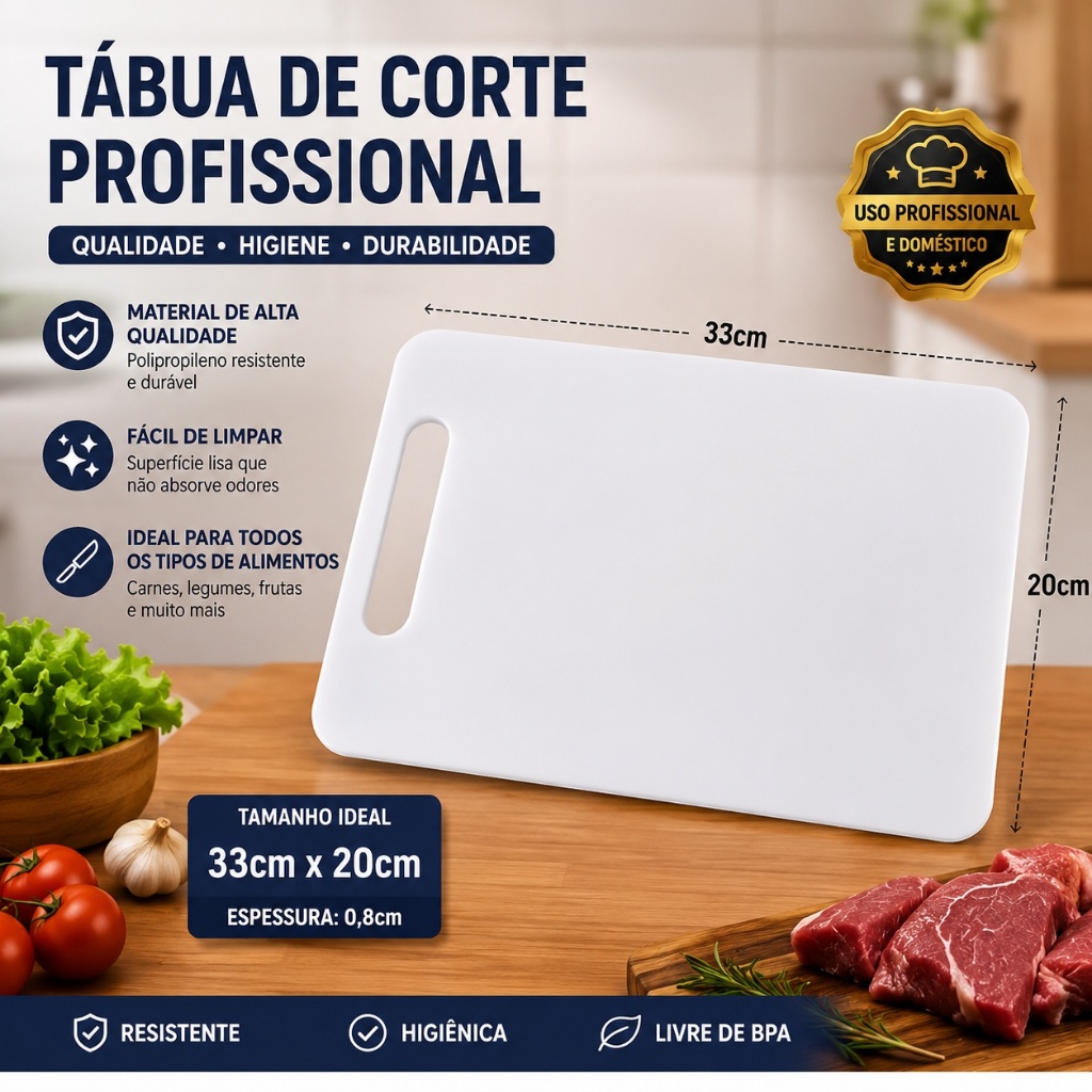 Tábua De Corte profissional Carne,Churrasco e Cozinha Pvc Higiênica