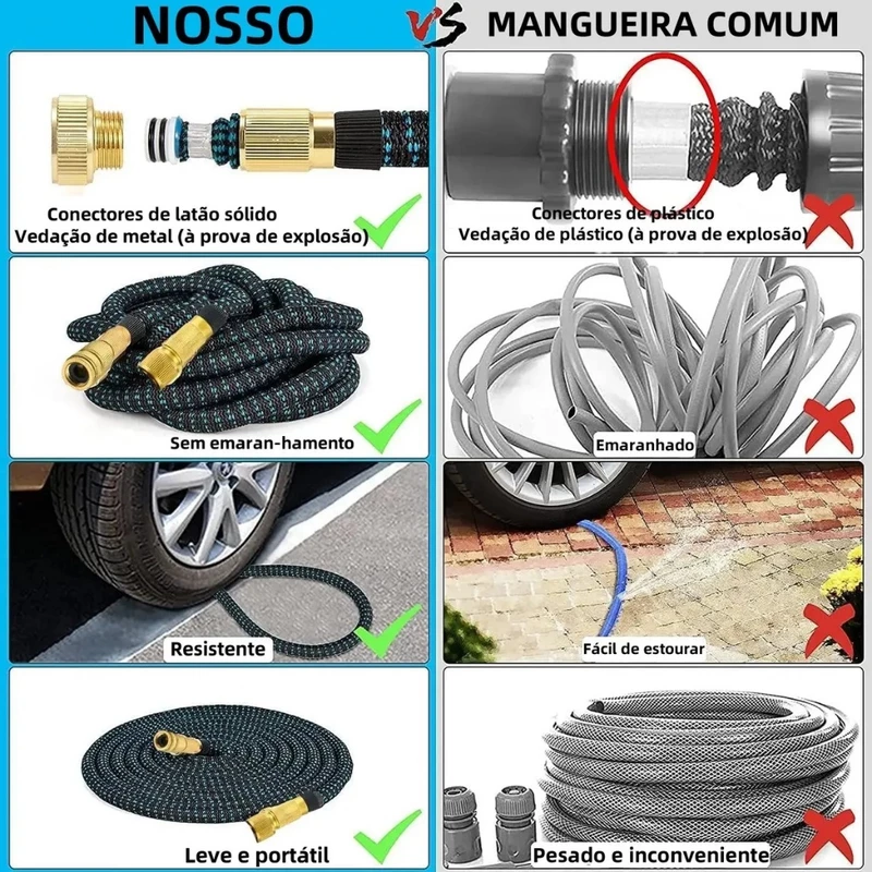 Mangueira de Jardim 30m Expansível em Borracha — foto 2