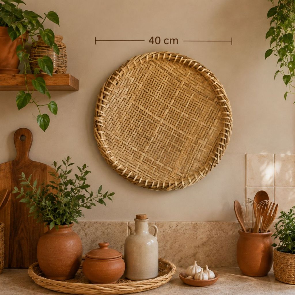 Peneira de Palha 40cm Decoração Elegante Coisas Diferentes Para Casa Cozinha Artesanato Natal