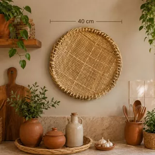 Peneira de Palha 40cm Decoração Elegante Coisas Diferentes Para Casa Cozinha Artesanato Natal