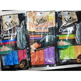 KIT 5 PACOTES Petisco Sheba Cremoso Gato Adulto Petisco para Gato Sheba Sachê 48G CADA PACOTE