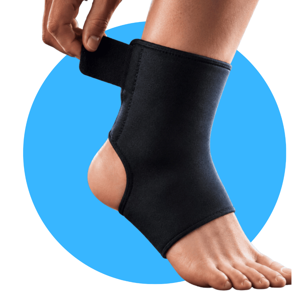 Tornozeleira Alta Compressão Ajustável Neoprene Alivio Dor Ortopédica Esporte Proteção Recuperação