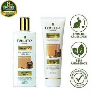 Shampoo e Condicionador kit Naturre Premium Antiqueda Nutrição Hidratação Matizador Fortalecimento