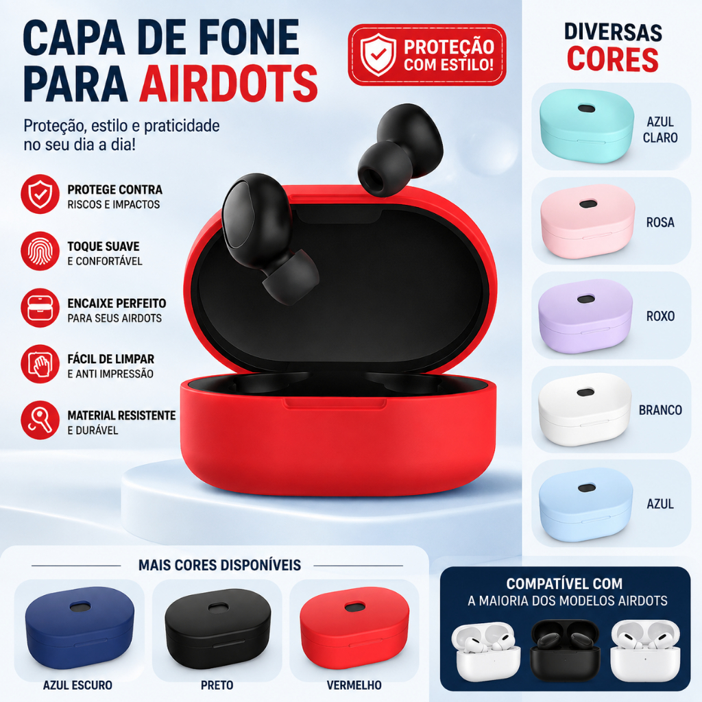 Capa Capinha De Silicone Para Fone De Ouvido Xiaomi Redmi Airdots 1 2 S