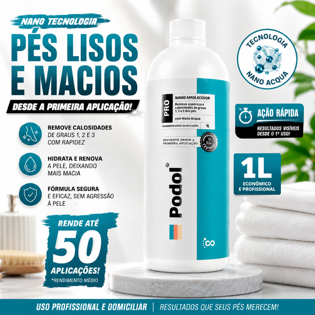 Spa Dos Pes Podol Com Ureia Amolecedor Hidratante 50 Aplicaçoes Uso Profissional e Domestico