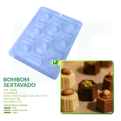 Forma Bombom Sextavado BWB 10620 – Forma Especial 3 Partes - Doces Finos