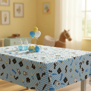 Tnt Estampado Decoração Poderoso Chefinho Bebê 2m X 1,40m Aniversário Toalha De Mesa