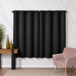 Cortina Blackout Tecido 2,40x1,30 / quarto e cozinha para varão de 1,5mts