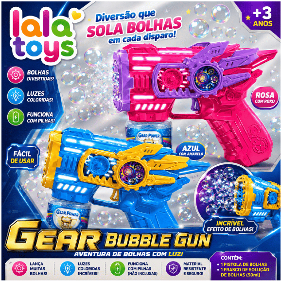Brinquedo pistola lança bolha de sabão automática Máquina De Bolhas Gear