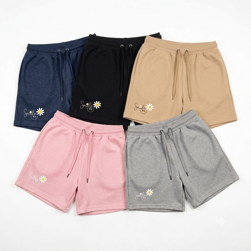 Short Infantil Feminino -Smaile– Moletom Conforto e Liberdade Escola Dia a Dia 4 a 14