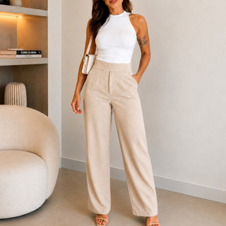 Calça Pantalona Marrant Premium,Calça,Pantalona Serena Marrant com Forro e Bolsos,Calça pantalona feminina,