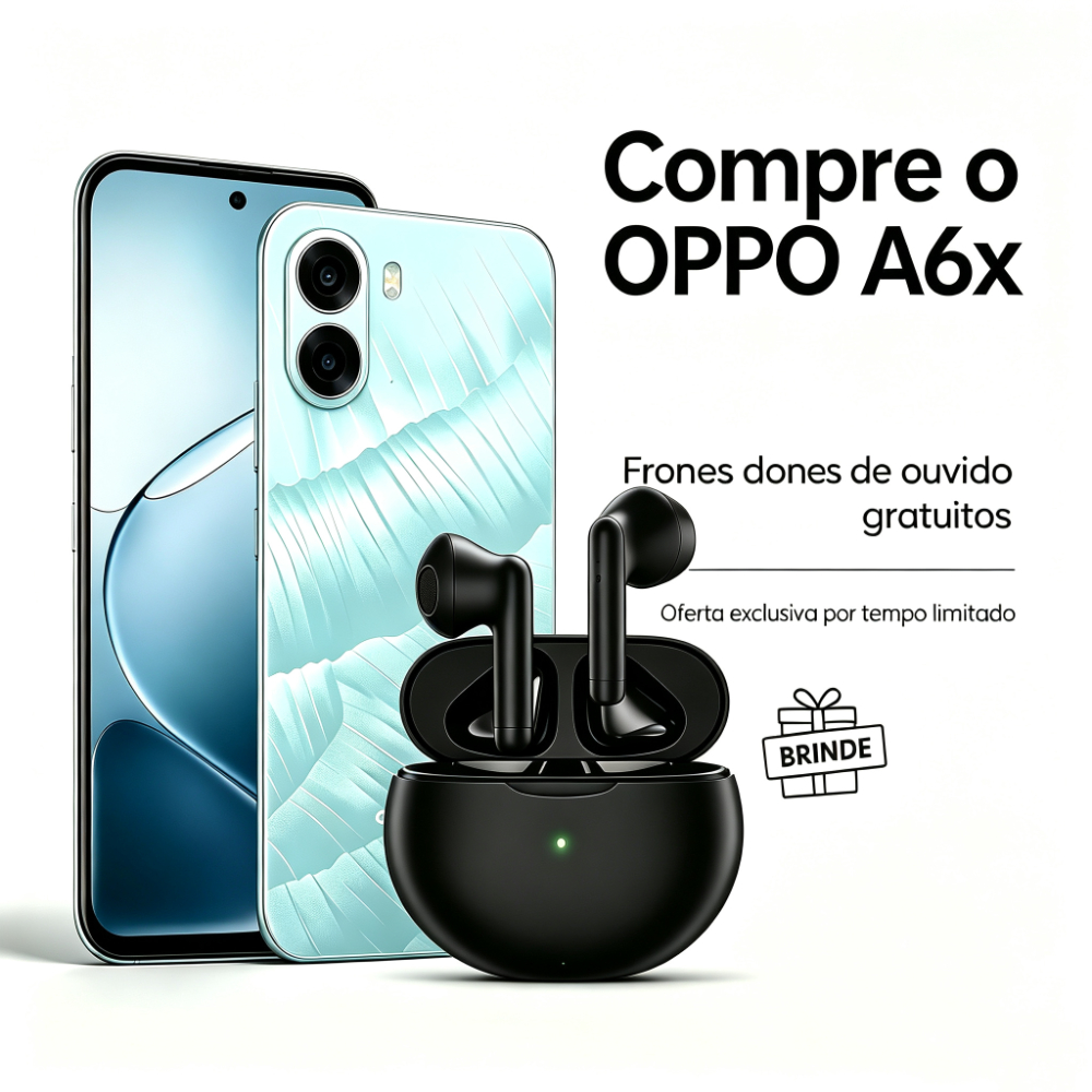 Produto Oficial Original OPPO A6x 128GB/12GB RAM Virtual, bateria 6500mAh cor azul, kit com fone de ouvido brinde
