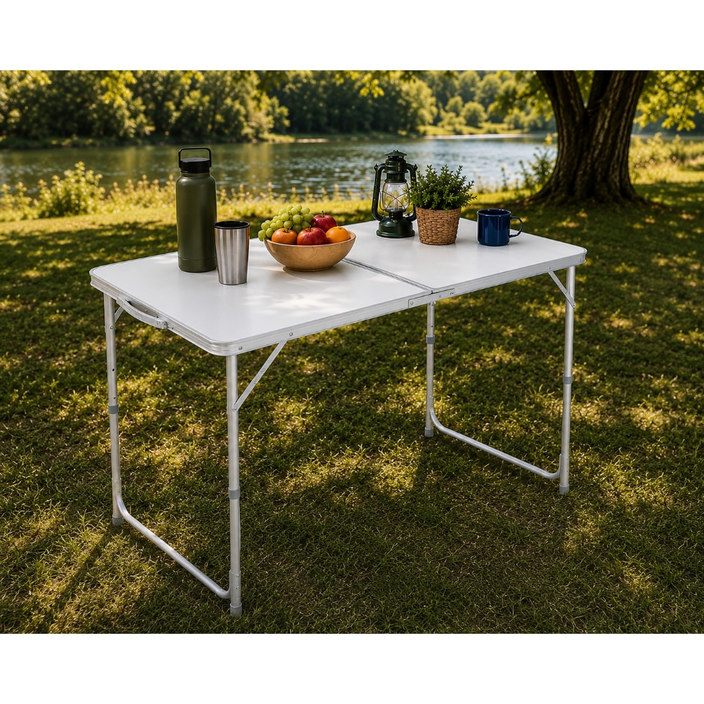 Mesa Portátil Pés Dobráveis Vira Maleta Camping Praia