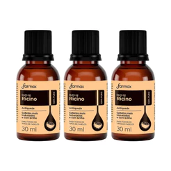 Kit 3un Óleo De Rícino Capilar Puro Farmax 30ml