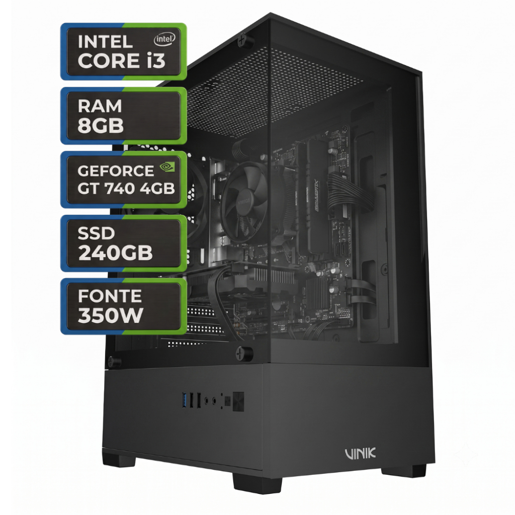 PC Gamer Cielo Intel Core i3, GT 740 4GB, 8GB RAM, SSD 240GB, Computador Gamer - UpgradeJá