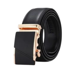 Cinto Masculino Fivela Catraca Couro Sintético Ajuste Fácil Preto Resistente Promoção