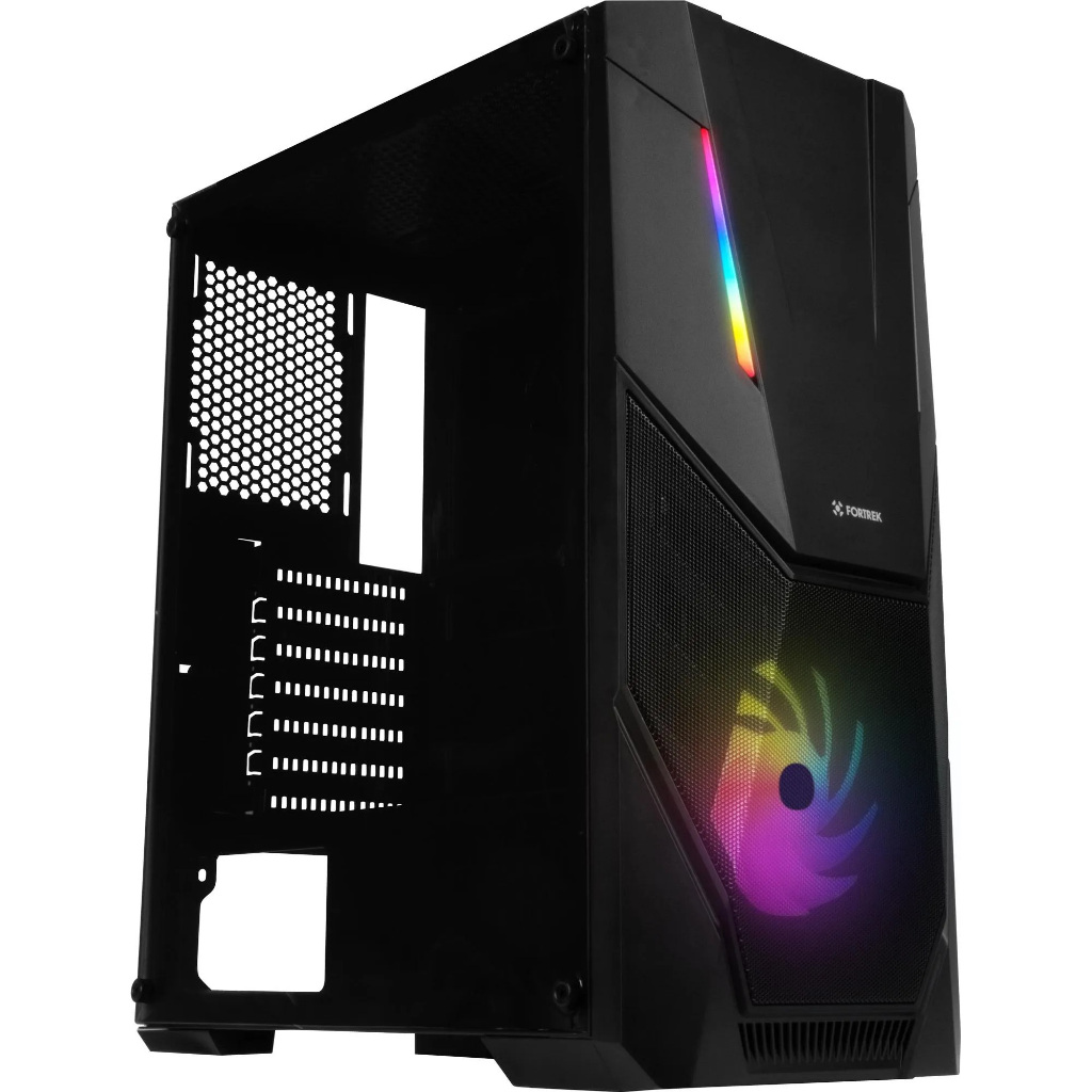 Gabinete Pc Gamer Pc Escritório Fortrek Mid Tower Black Hawk Preto Acompanha Cooler Fan RGB Lateral de Acrilico