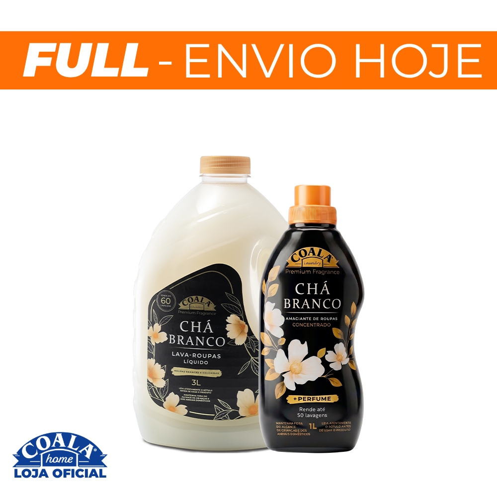 Kit Coala Laundry Chá Branco - 1 Lava Roupas 3L + 1 Amaciante Concentrado