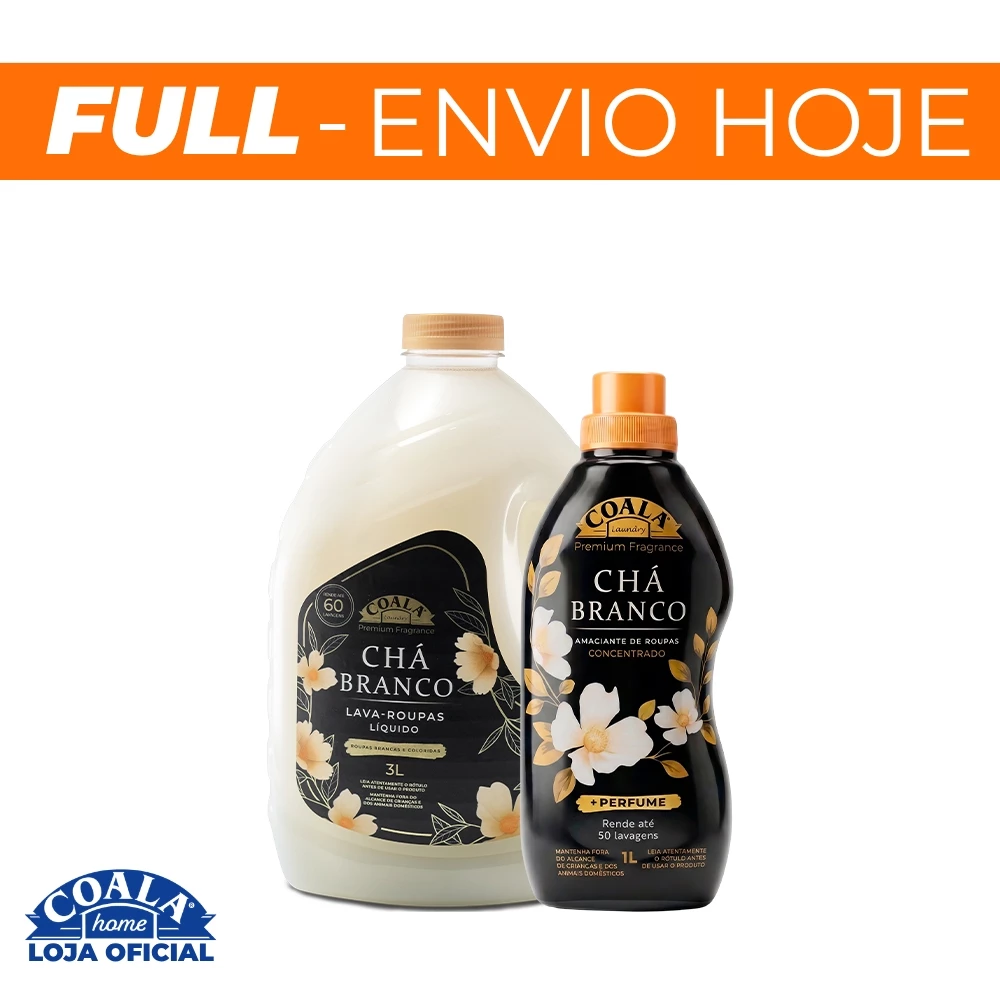 Kit Coala Laundry Chá Branco - 1 Lava Roupas 3L + 1 Amaciante Concentrado