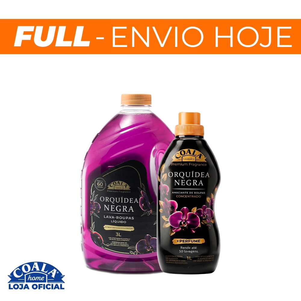 Kit coala Laundry Orquídea Negra - 1 Lava Roupas 3L + 1 Amaciante Concentrado 1L