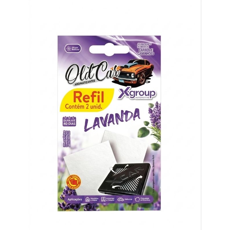 Refil Aromatizante Automotivo Old Car XGROUP Lavanda – Contém 2 Unidades
