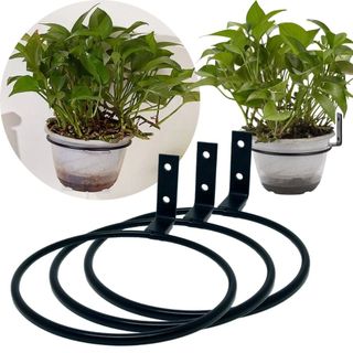 Kit 3 Suporte De Vaso Anel Redondo 20cm Para vasos Suspenso de Planta Pendente Grande Preto