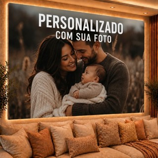 Quadro Decorativo Personalizado 120x80 Sua Foto Placa Moldura MDF Alta Qualidade Painel Família Sala