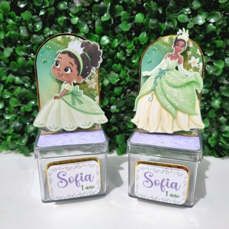 Kit Apliques Para Caixa Acrílica Princesa Tiana - Personalizados A Princesa e o Sapo - Festa Infantil Lembrancinhas