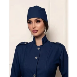Kit C/2 Gorro Cirúrgico Bandana Dentista Masculino Feminino Azul Marinho Mia Gardenia Jalecos