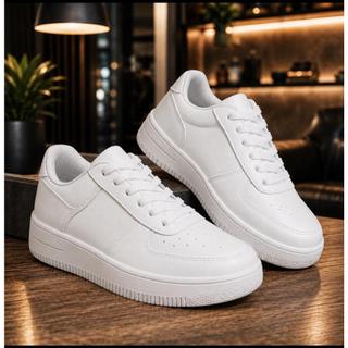 Tenis Feminino Branco Masculino Casual Moderno Confortavel Moda Até 5cm mais alto Envio Imediato
