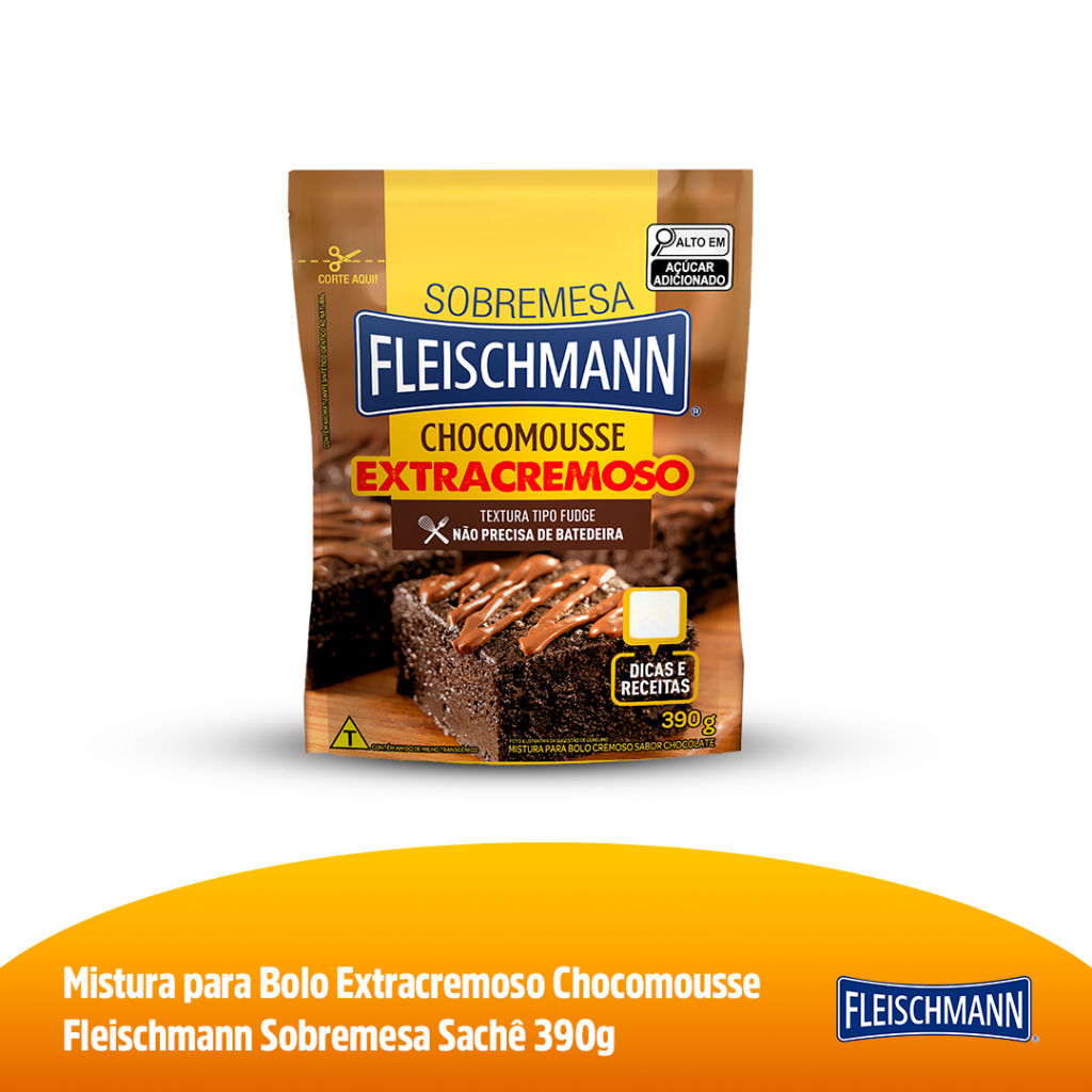 Fleischmann Mistura Para Bolo Chocomousse Extracremoso Sachê 390G