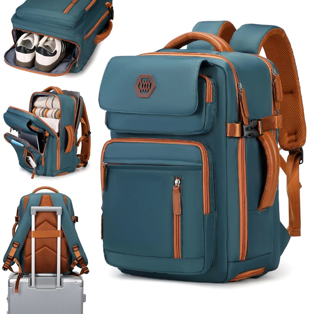 Mochila de viagem reforçada para notebook, impermeável e multifuncional, moda feminina, resistente e espaçosa