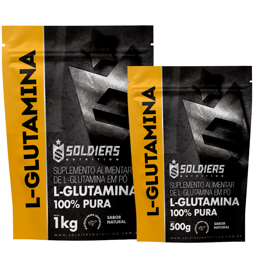 Kit Glutamina 1kg + Glutamina 500g 100% Pura - Soldiers Nutrition