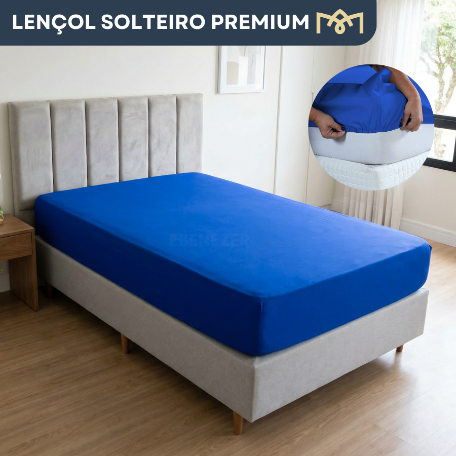 Lençol Solteiro Padrão Avulso Percal 400 Fios C/ Elástico Toque Macio Suave E Confortável Premium