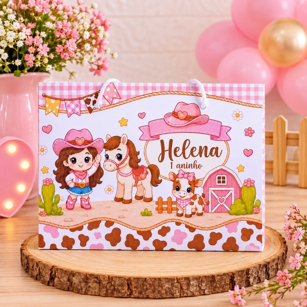 Sacolinha Boiadeira Personalizada| Lembrancinha Aniversário Infantil | Sacola Surpresa Festa
