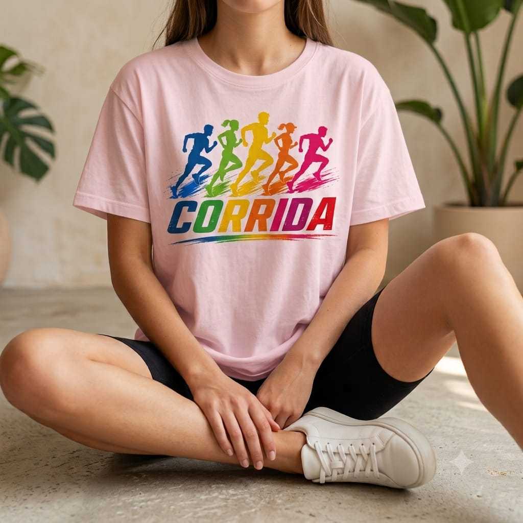 Camiseta Feminina Corrida Running Esporte Academia Treino Fitness Caminhada Confortável