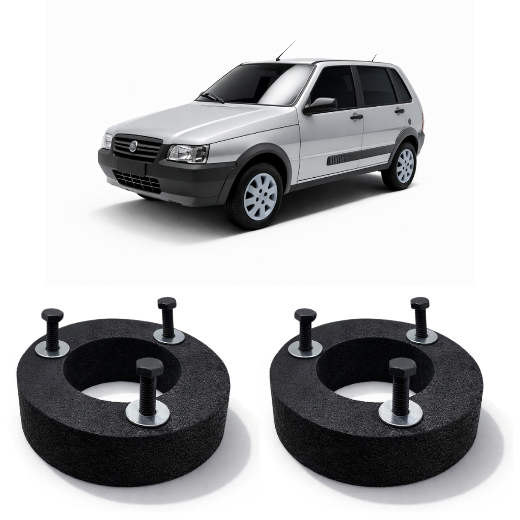 Kit Elevação Dianteira Fiat Uno Quadrado 3,5cm