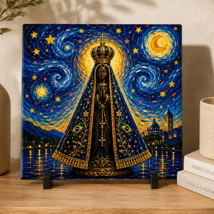 Azulejo Decorativo Nossa Senhora Aparecida Religioso Católico Presente Fé e Devoção