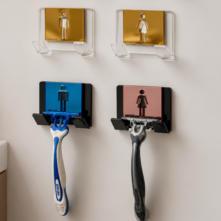 Kit 2 Suporte Para Lâmina Barbear Parede Porta Aparelho Acrílico Organizador Gilette Prestobarba