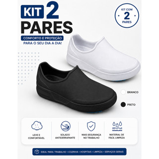 Kit 2 Pares Sapato Boaonda Maxxi Enfermagem Limpeza Hospital Trabalho Profissional