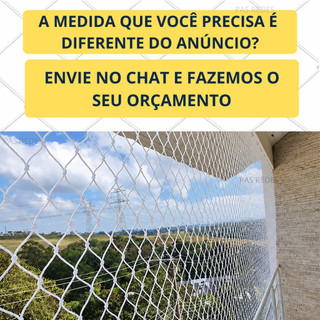 Kit Completo Rede Tela De Proteção Polietileno Para Sacadas, Janelas, Gatos e Crianças