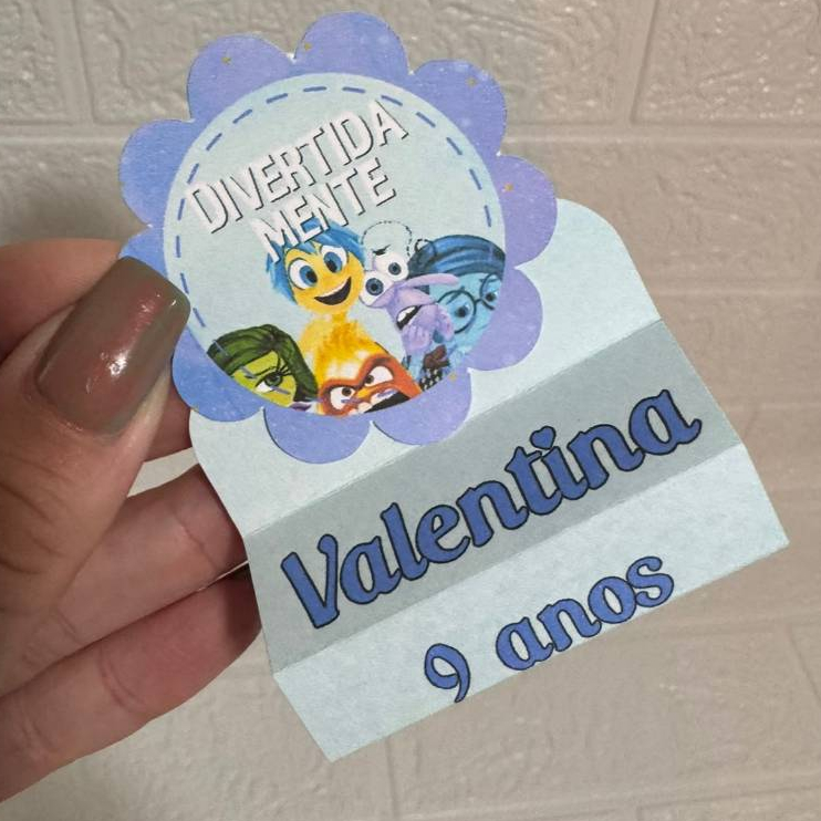 Caixinha Porta Bis Duplo Personalizada Divertidamente Lembrancinha Festa Infantil Aniversário Nome Idade Tema Mimos
