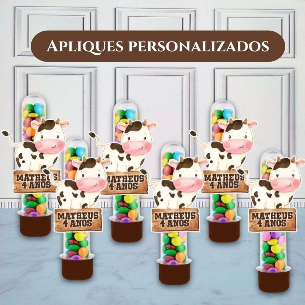 APLIQUE DE TUBETE FAZENDINHA LEMBRANCINHA PERSONALIZADOS APLIQUES TUBETE ANIVERSARIO