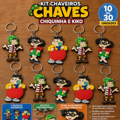 Kit 10 ou 30 Chaveiros Chaves, Chiquinha e Kiko – Lembrancinhas Aniversário e Festa