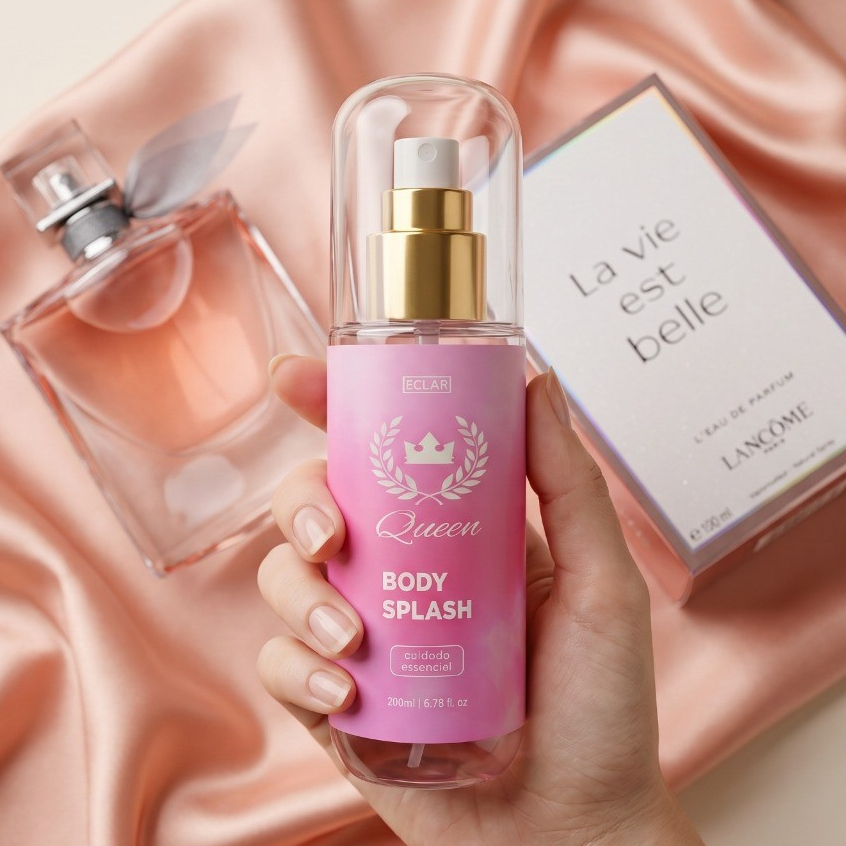 Body Splash Queen 200ml Perfume Longa Duração Floral Doce Feminino Delicado