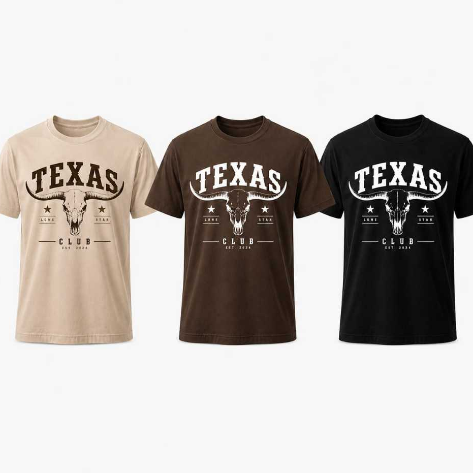 Camiseta Masculina Texas Longhorn Western Country Cowboy Estampada Algodão Moda Country