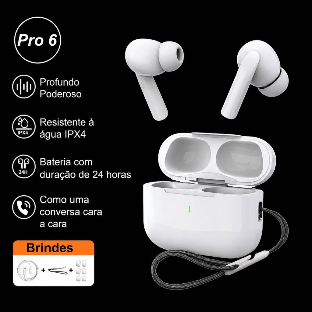 Fone Sem Fio Bluetooth Airs Pro3 Com Cancelamento De Ruído Bluetooth Pop-Up GPS iOS Android