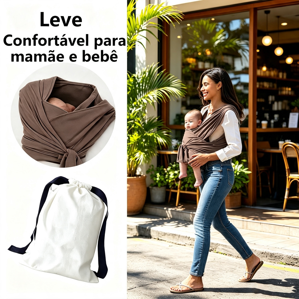 Canguru Bebê Ergonômico Ajustável Sling Confortável para Mãe e Bebê