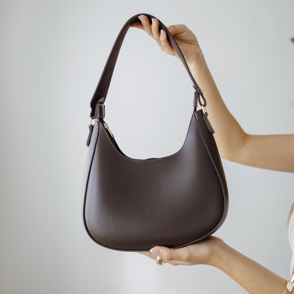 Bolsa Feminina Café Baguete Espaçosa De Ombro Estilosa Casual