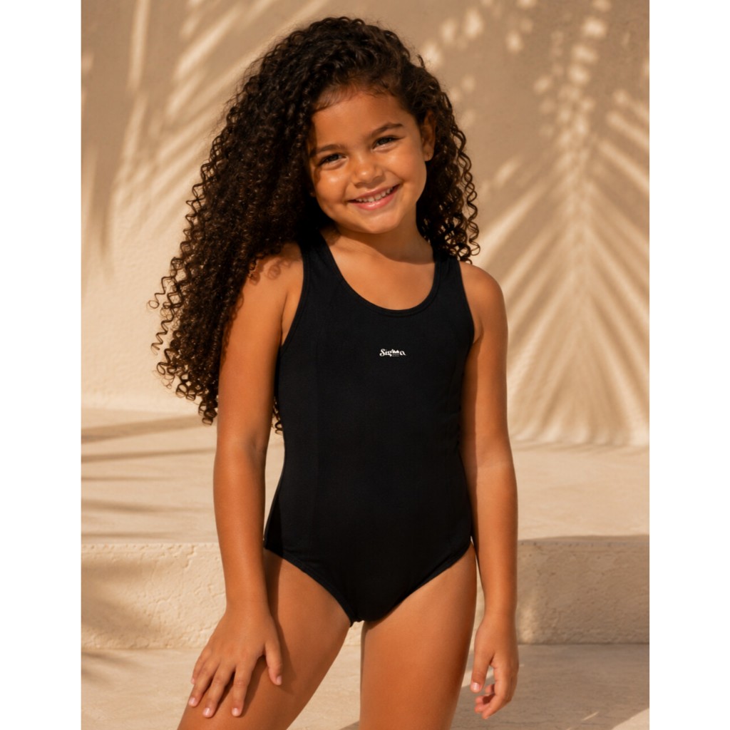 Maio Bicolor Esportivo Infantil Juvenil Manga Regatinha Hidroginástica  Resistente Proteção Uv Juvenil